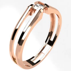 Bague Diamant Solitaire Moderne -Vivalatina Boutiqe baguediamantsolitairemoderneorrose18carats 2