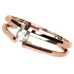 Bague Diamant Solitaire Moderne -Vivalatina Boutiqe baguediamantsolitairemoderneorrose18carats 3