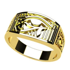 Bague Égyptienne Horus Pour Homme -Vivalatina Boutiqe bagueegyptienneorjaune18carats