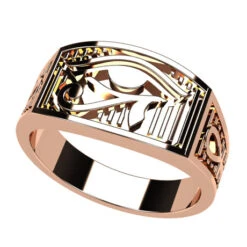 Bague Égyptienne Horus Pour Homme -Vivalatina Boutiqe bagueegyptienneorrose18carats