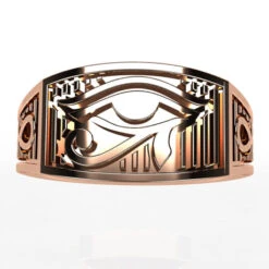 Bague Égyptienne Horus Pour Homme -Vivalatina Boutiqe bagueegyptienneorrose18carats3