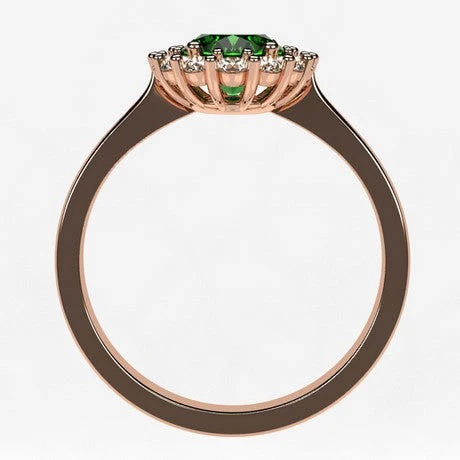 Bague Marguerite Avec Pierre D'Émeraude Et Diamants En Or 4 Bague Marguerite Avec Pierre D'Émeraude Et Diamants En Or – Image 2