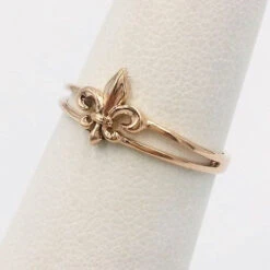 Bague Fleur De Lys Pour Femme -Vivalatina Boutiqe baguefleurdelysfemmeorrose18carats 3
