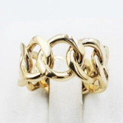 Bague Maille Gourmette En Or -Vivalatina Boutiqe baguemaillegourmetteorjaune18carats 8