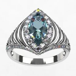 Bague Marquise 34 Bague Marquise -Vivalatina Boutiqe baguemarquiseaiguemarineorblanc18carats4 min