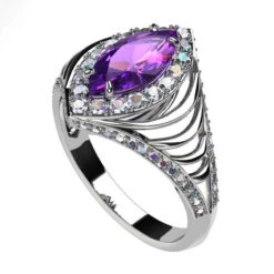 Bague Marquise 24 Bague Marquise -Vivalatina Boutiqe baguemarquiseamethysteorblanc18carats