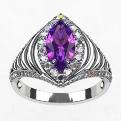 Bague Marquise 39 Bague Marquise -Vivalatina Boutiqe baguemarquiseamethysteorblanc18carats4 min