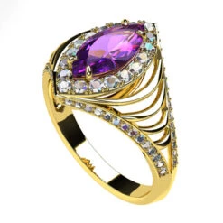 Bague Marquise 28 Bague Marquise -Vivalatina Boutiqe baguemarquiseamethysteorjaune18carats