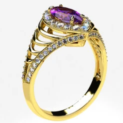 Bague Marquise 25 Bague Marquise -Vivalatina Boutiqe baguemarquiseamethysteorjaune18carats2