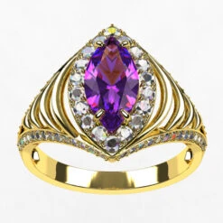 Bague Marquise 27 Bague Marquise -Vivalatina Boutiqe baguemarquiseamethysteorjaune18carats4