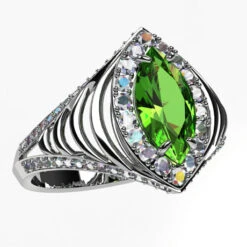 Bague Marquise 30 Bague Marquise -Vivalatina Boutiqe baguemarquiseperidotorblanc18carats3