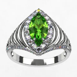 Bague Marquise 31 Bague Marquise -Vivalatina Boutiqe baguemarquiseperidotorblanc18carats4