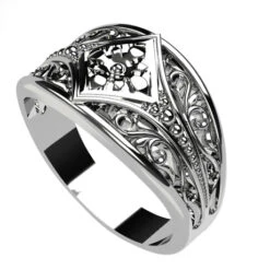 Bague Médievale -Vivalatina Boutiqe baguemedievalechevaliereorblanc18carats