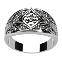 Bague Médievale -Vivalatina Boutiqe baguemedievalechevaliereorblanc18carats2