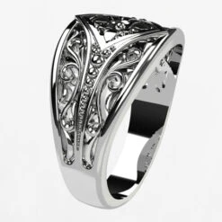 Bague Médievale -Vivalatina Boutiqe baguemedievalechevaliereorblanc18carats3