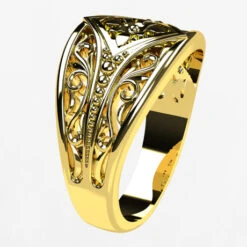 Bague Médievale -Vivalatina Boutiqe baguemedievalechevaliereorjaune18carats3