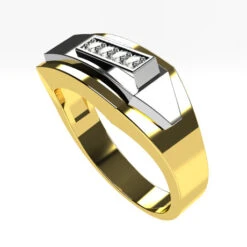 Bague De Fiançaille Pour Homme -Vivalatina Boutiqe baguemodernehommeorjaune18carats 1