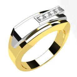 Bague De Fiançaille Pour Homme -Vivalatina Boutiqe baguemodernehommeorjaune18carats 3