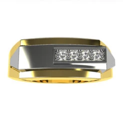 Bague De Fiançaille Pour Homme -Vivalatina Boutiqe baguemodernehommeorjaune18carats 6