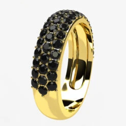 Bague Avec Pavage De Diamants -Vivalatina Boutiqe baguepavagediamantsnoirsorjaune18carats3