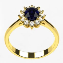 Bague Pompadour Avec Pierre De Saphir Bleu -Vivalatina Boutiqe baguepompadoursaphirorjaune18carats2
