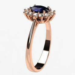 Bague Pompadour Avec Pierre De Saphir Bleu -Vivalatina Boutiqe baguepompadoursaphirorrose18carats3