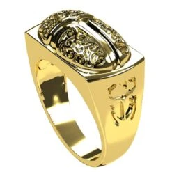 Bague Scarabée Égyptien En Or Ou Argent Massif -Vivalatina Boutiqe baguescarabeorjaune18carats min