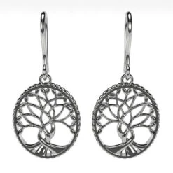 Boucles D'Oreilles Arbre De Vie En Or