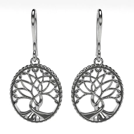 Boucles D'Oreilles Arbre De Vie En Or 3 Boucles D'Oreilles Arbre De Vie En Or