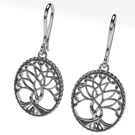 Boucles D'Oreilles Arbre De Vie En Or 4 Boucles D'Oreilles Arbre De Vie En Or – Image 2