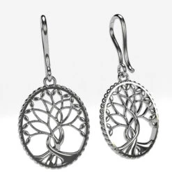Boucles D'Oreilles Arbre De Vie En Or 13 Boucles D'Oreilles Arbre De Vie En Or -Vivalatina Boutiqe bouclesd oreillesarbredevieorblanc18carats 4