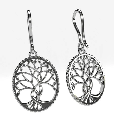 Boucles D'Oreilles Arbre De Vie En Or 5 Boucles D'Oreilles Arbre De Vie En Or – Image 3