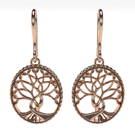 Boucles D'Oreilles Arbre De Vie En Or 9 Boucles D'Oreilles Arbre De Vie En Or – Image 7