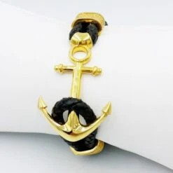 Bracelet Ancre De Marine Pour Homme -Vivalatina Boutiqe bracelet ancre marine homme or 3