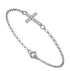 Bracelet Croix Pour Femme En Or Et Diamants -Vivalatina Boutiqe bracelet croix diamant 3