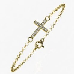 Bracelet Croix Pour Femme En Or Et Diamants -Vivalatina Boutiqe bracelet croix diamant 4