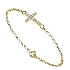 Bracelet Croix Pour Femme En Or Et Diamants -Vivalatina Boutiqe bracelet croix diamant 6