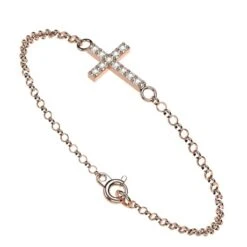 Bracelet Croix Pour Femme En Or Et Diamants -Vivalatina Boutiqe bracelet croix diamant 9