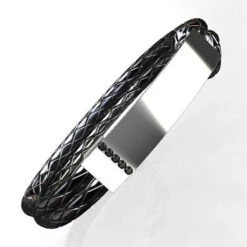 Bracelet Pour Homme En Cuir Et Or -Vivalatina Boutiqe bracelet homme cuir et or blanc 18 carats 6