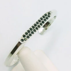 Jonc Pour Homme En Argent Avec Diamants Noirs 13 Jonc Pour Homme En Argent Avec Diamants Noirs -Vivalatina Boutiqe bracelet jonc diamant noir 7