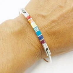 Bracelet Jonc De Pierres Naturelles -Vivalatina Boutiqe bracelet jonc fin pierres colorees 6