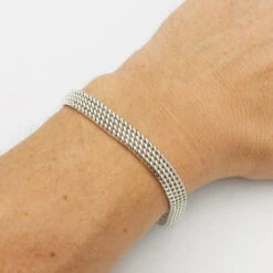 Bracelet Maille Milanaise En Argent -Vivalatina Boutiqe bracelet maill milanaise 4