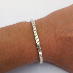 Bracelet Maille Vénitienne En Argent Massif Pour Femme -Vivalatina Boutiqe bracelet maille venitienne argent 7 Copy