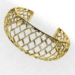 Bracelet Manchette En Or 18 Carats -Vivalatina Boutiqe bracelet manchette or jaune 18 carats 2