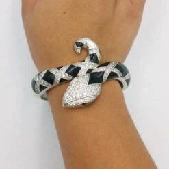 Bracelet Serpent En Argent Pour Femme -Vivalatina Boutiqe bracelet serpent argent 5