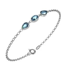 Bracelet Pierre De Topaze Bleue Pour Femme