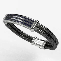Bracelet Saphir Bleu Pour Homme -Vivalatina Boutiqe braceletsaphirpourhomme6