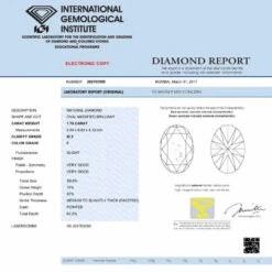 Diamant De 1,7 Carat -Vivalatina Boutiqe certificatgrosdiamantbagueFSI2