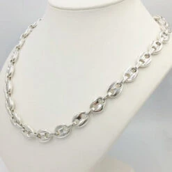 Chaîne Graine De Café Pour Homme -Vivalatina Boutiqe chaine maille grain de cafe argent pour homme 2