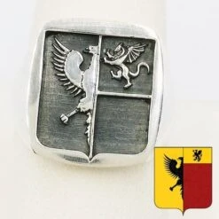 Chevalière Armoiries -Vivalatina Boutiqe chevaliere armoiries argent 1